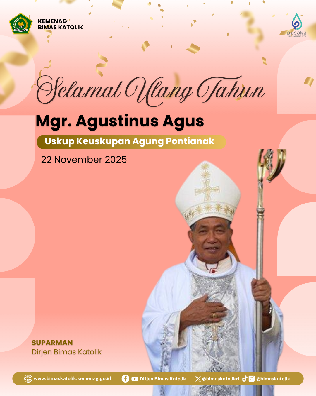Selamat Ulang Tahun Mgr. Agustinus Agus