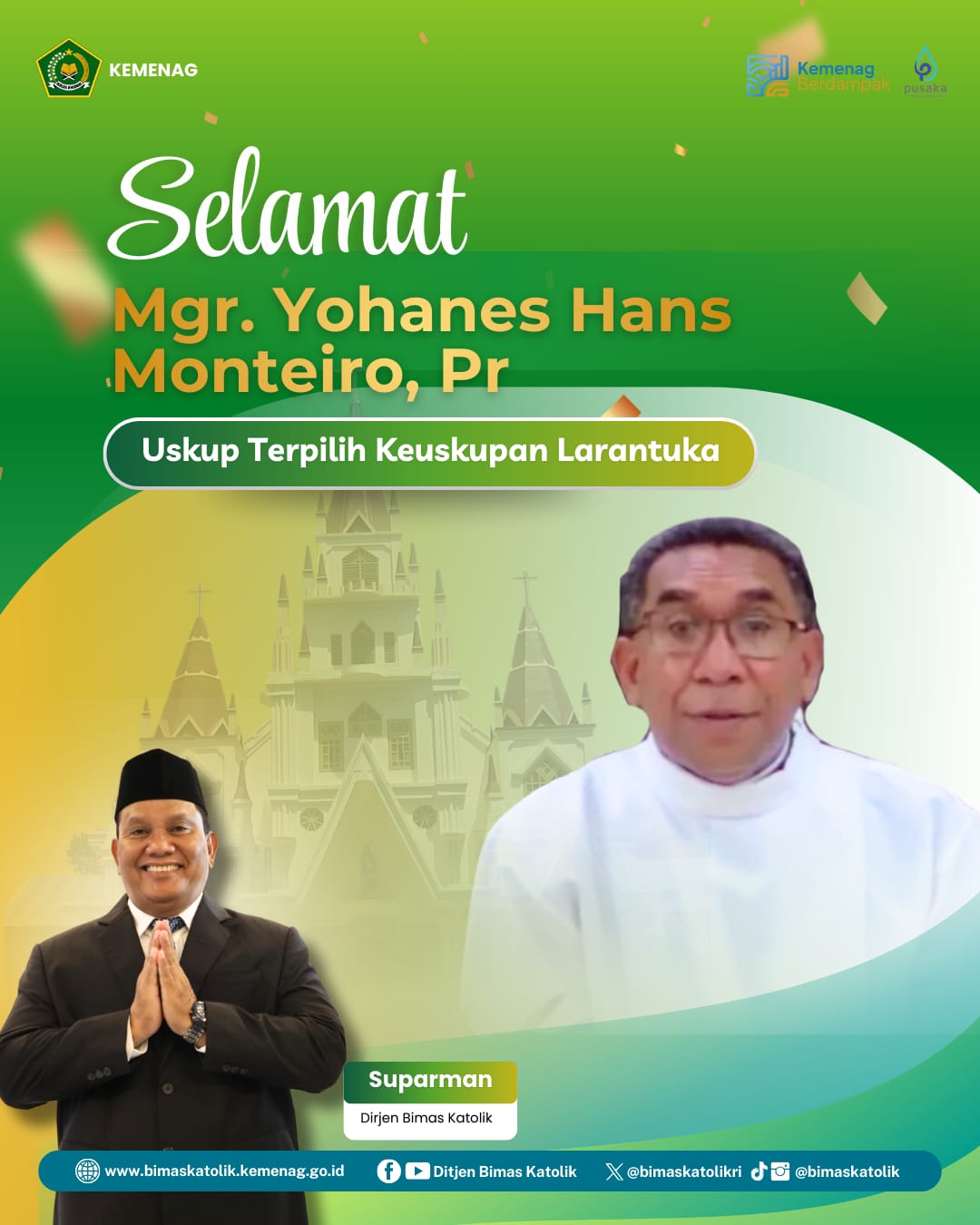 Selamat Mgr. Yohanes Hans Monteiro, Pr Uskup Terpilih Keuskupan Larantuka