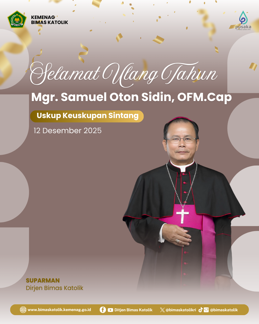 Selamat Ulang Tahun Mgr. Samuel Oton Sidin, OFM.Cap