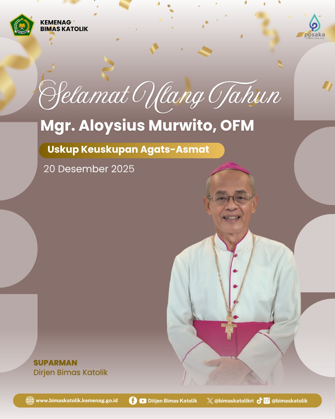 Selamat Ulang Tahun Mgr. Aloysius Murwito, OFM