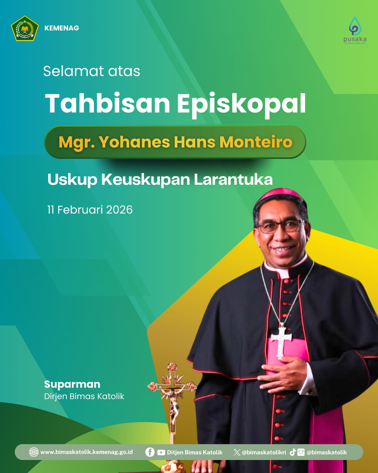 Selamat atas Tahbisan Episkopal Mgr. Yohanes Hans Monteiro, Uskup Keuskupan Larantuka