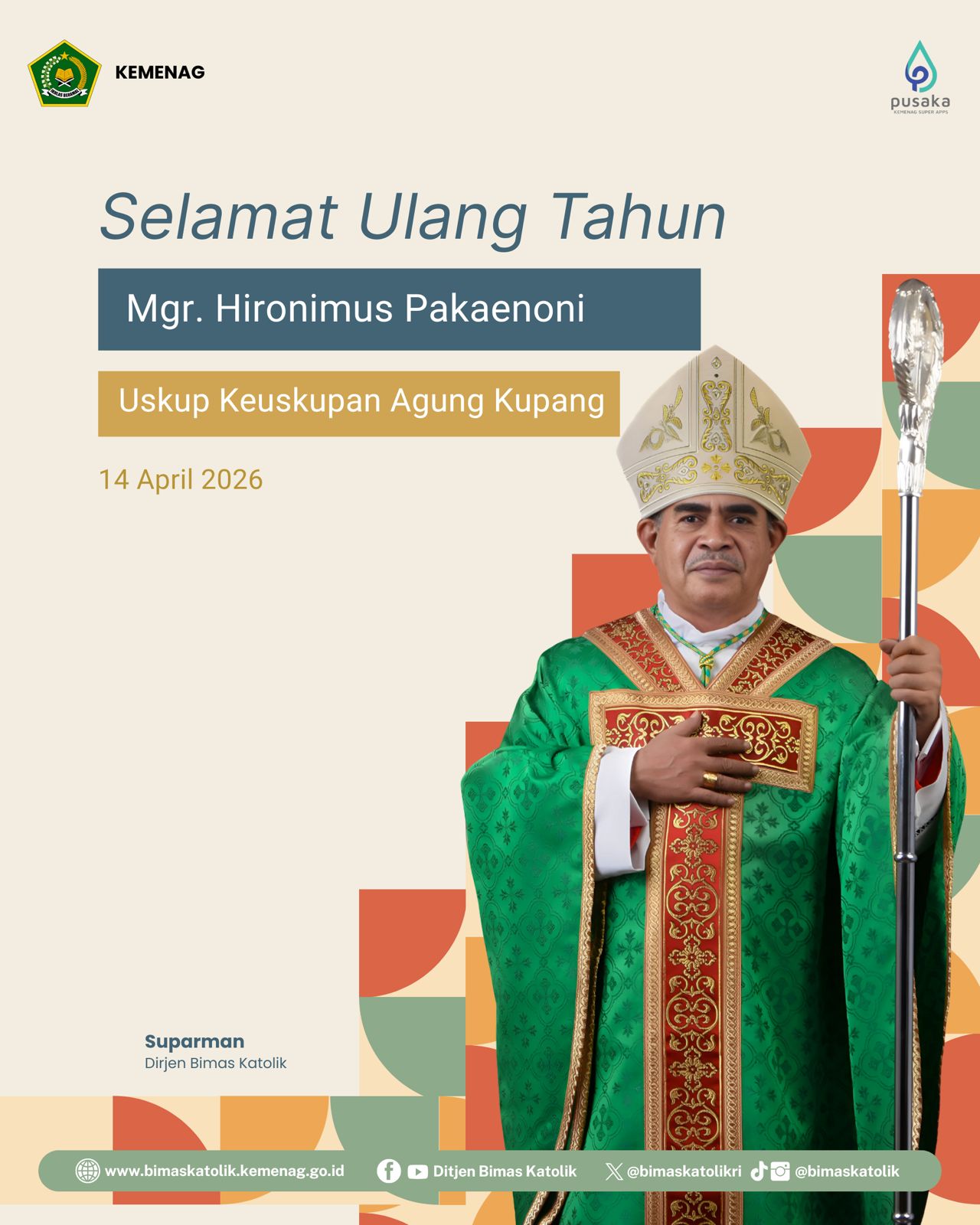 Selamat Ulang Tahun Mgr. Hironimus Pakaenoni