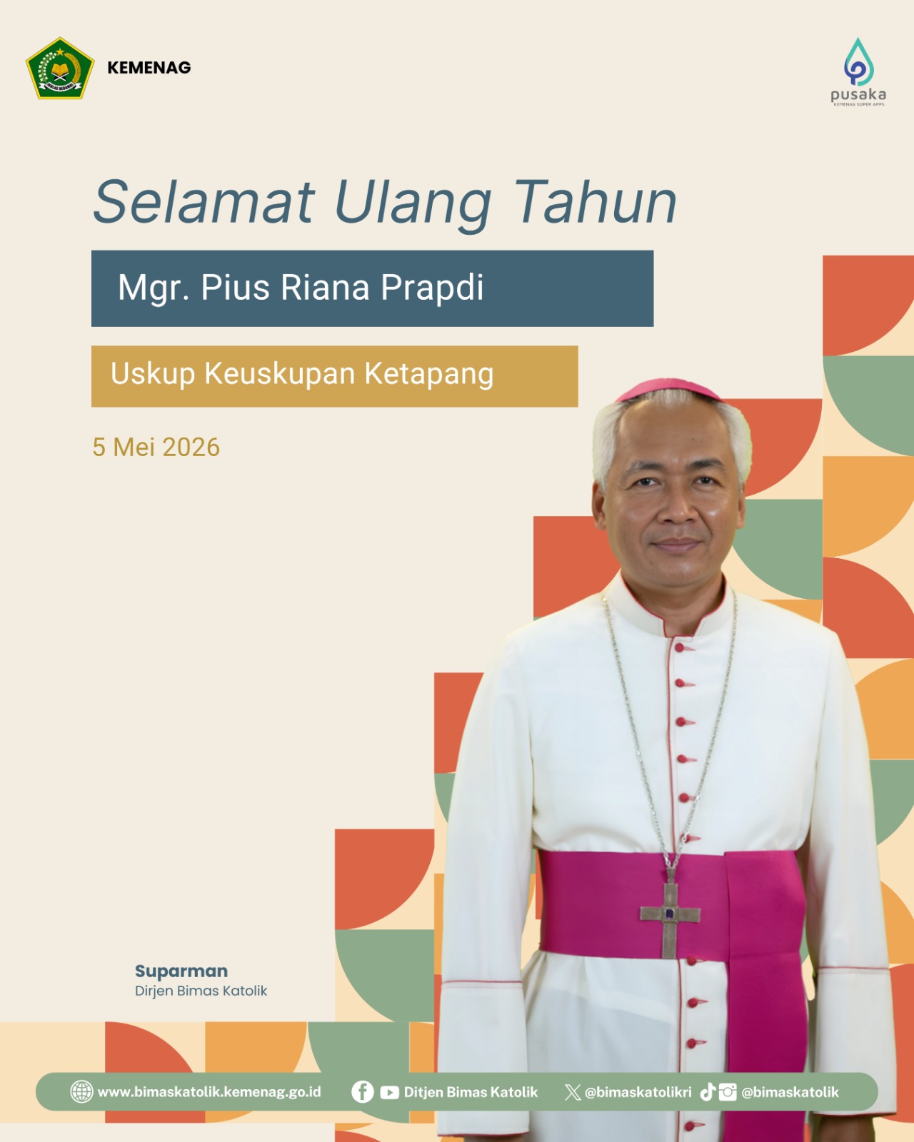 Selamat Ulang Tahun Mgr. Pius Riana Prapdi