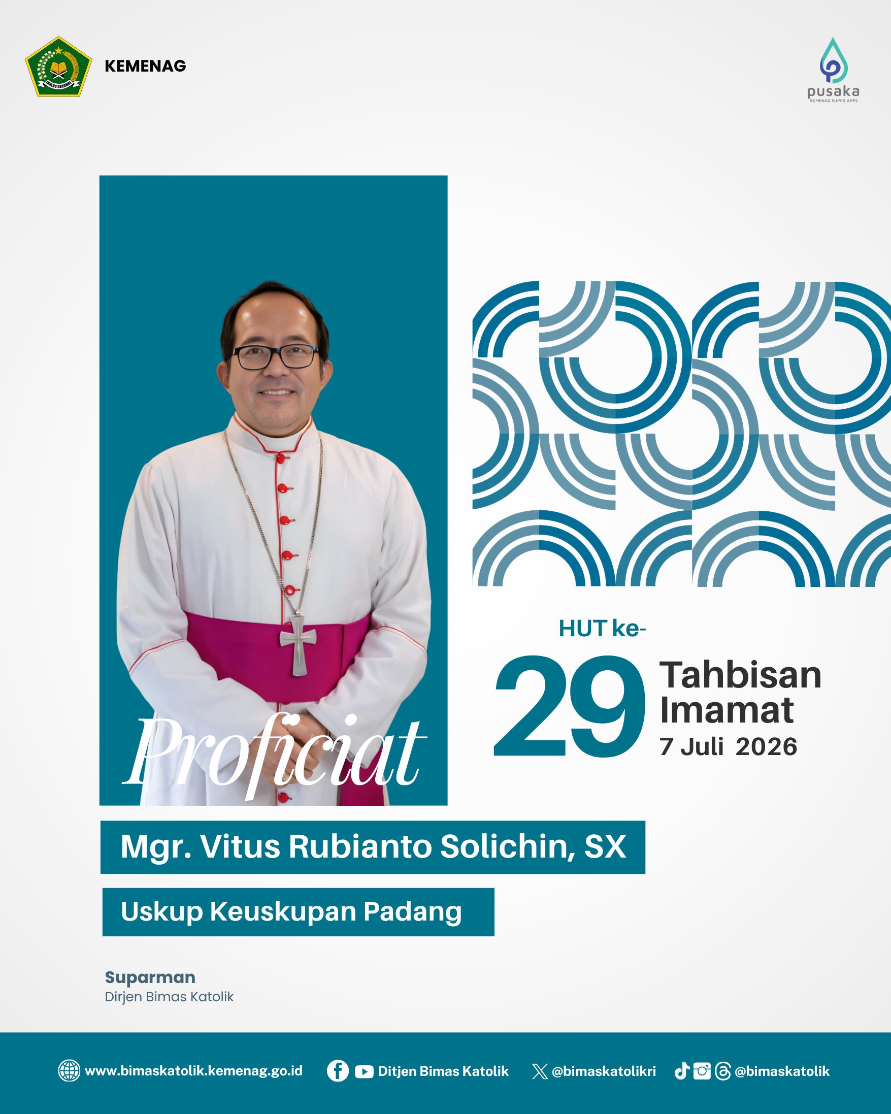 Proficiat HUT Ke-29 Tahbisan Imamat Mgr. Vitus Rubianto Solichin, SX