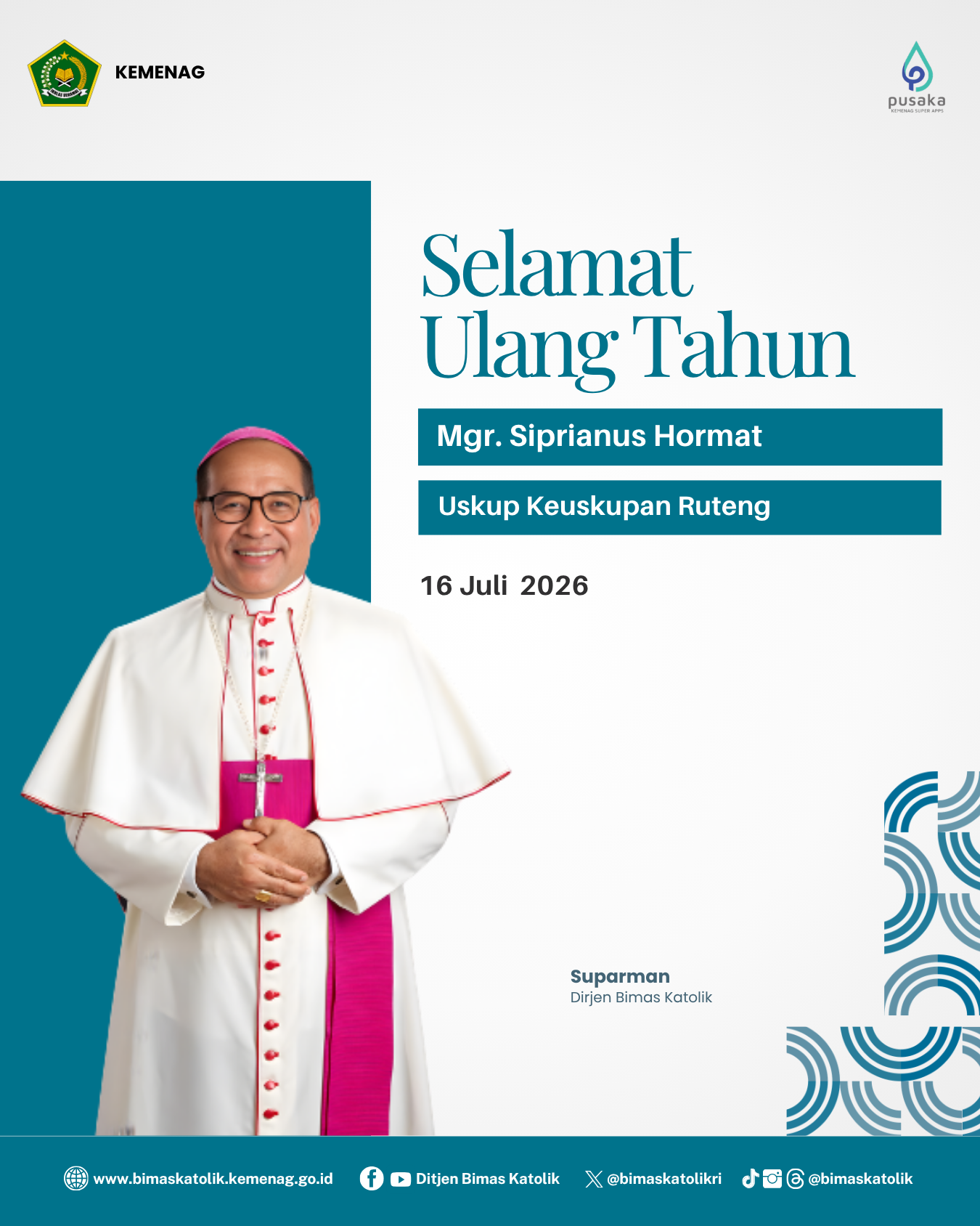 Selamat Ulang Tahun Mgr. Siprianus Hormat