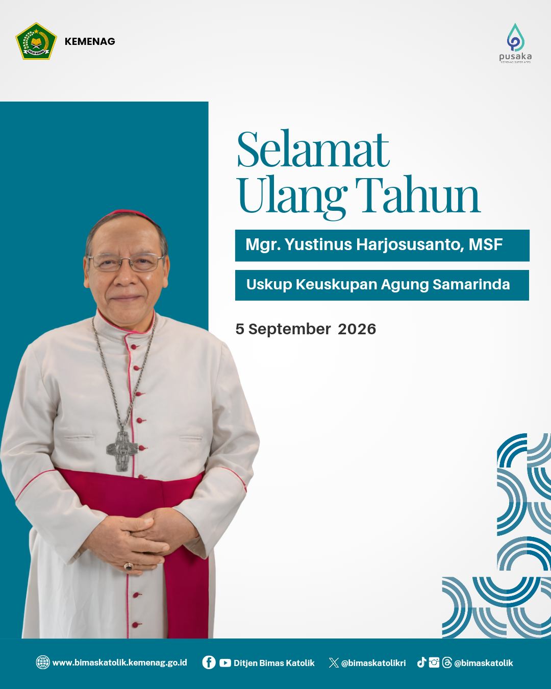 Selamat Ulang Tahun Mgr. Yustinus Harjosusanto, MSF