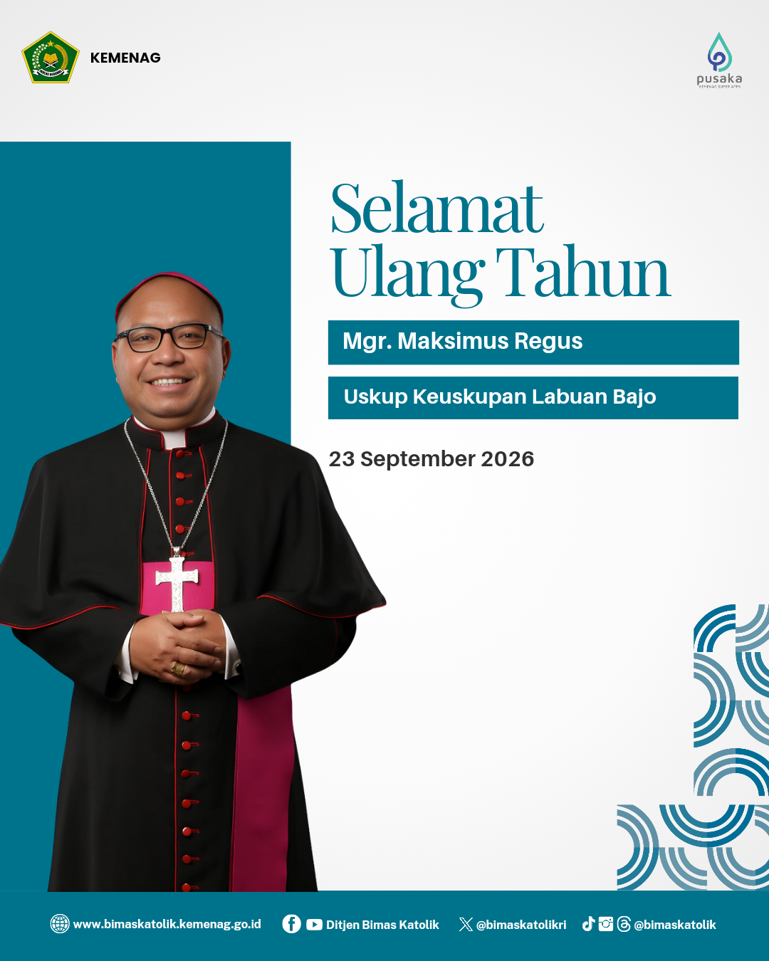 Selamat Ulang Tahun Mgr. Maksimus Regus (23 September 2026)