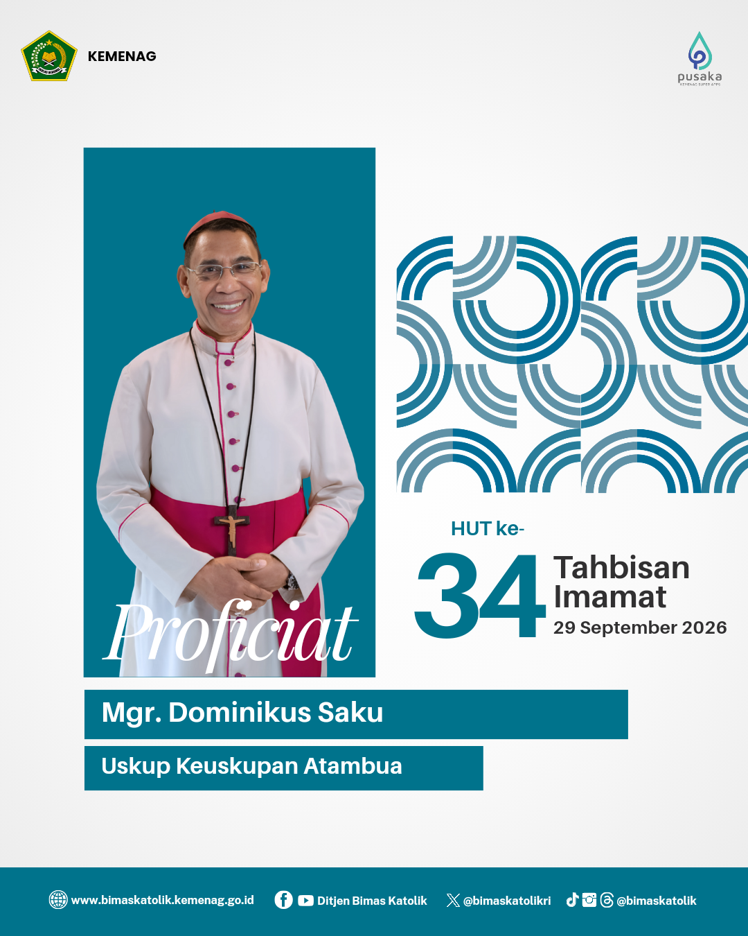 Proficiat HUT Ke-34 Tahbisan Imamat Mgr. Dominikus Saku