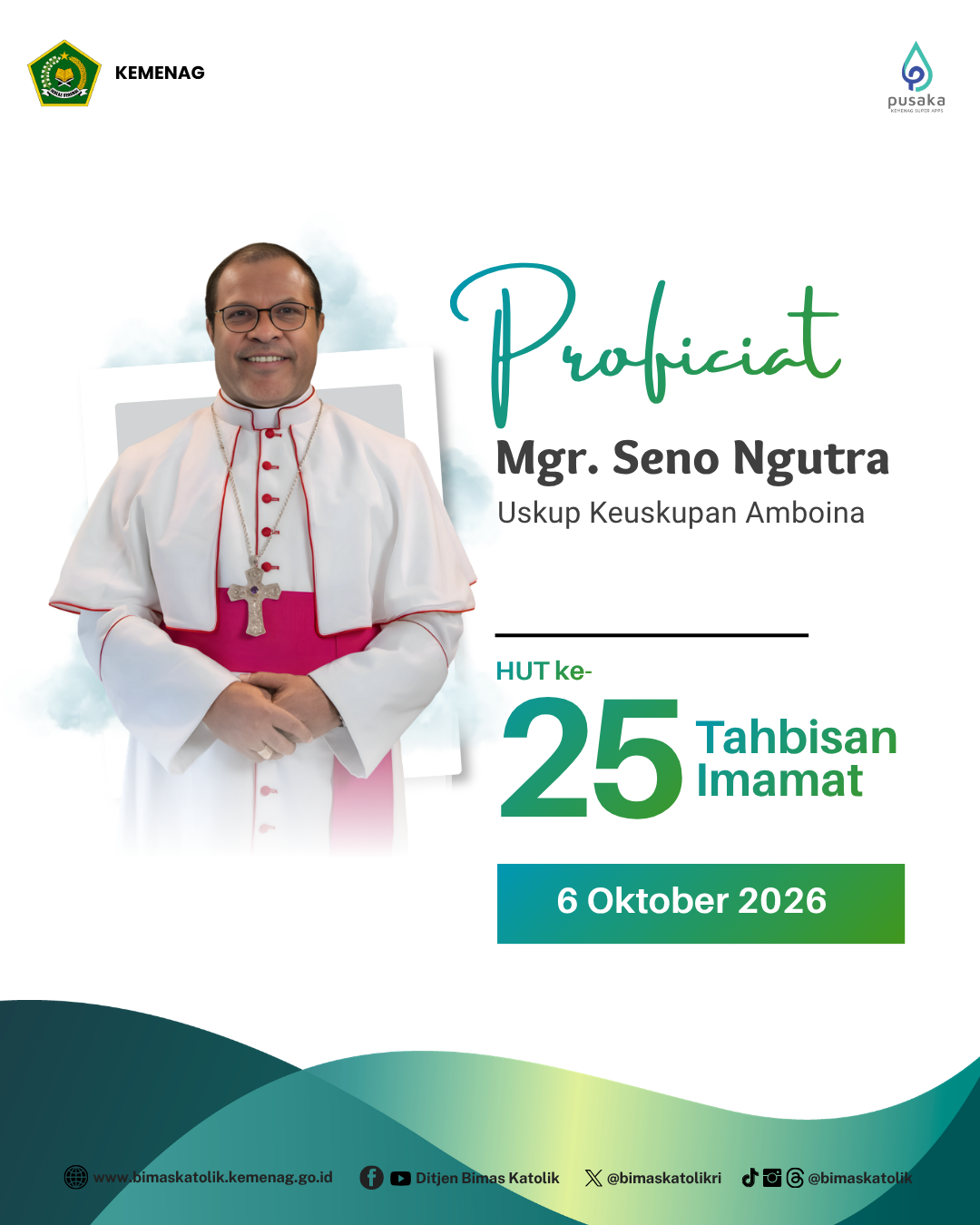 Proficiat HUT Ke-25 Tahbisan Imamat Mgr. Seno Ngutra